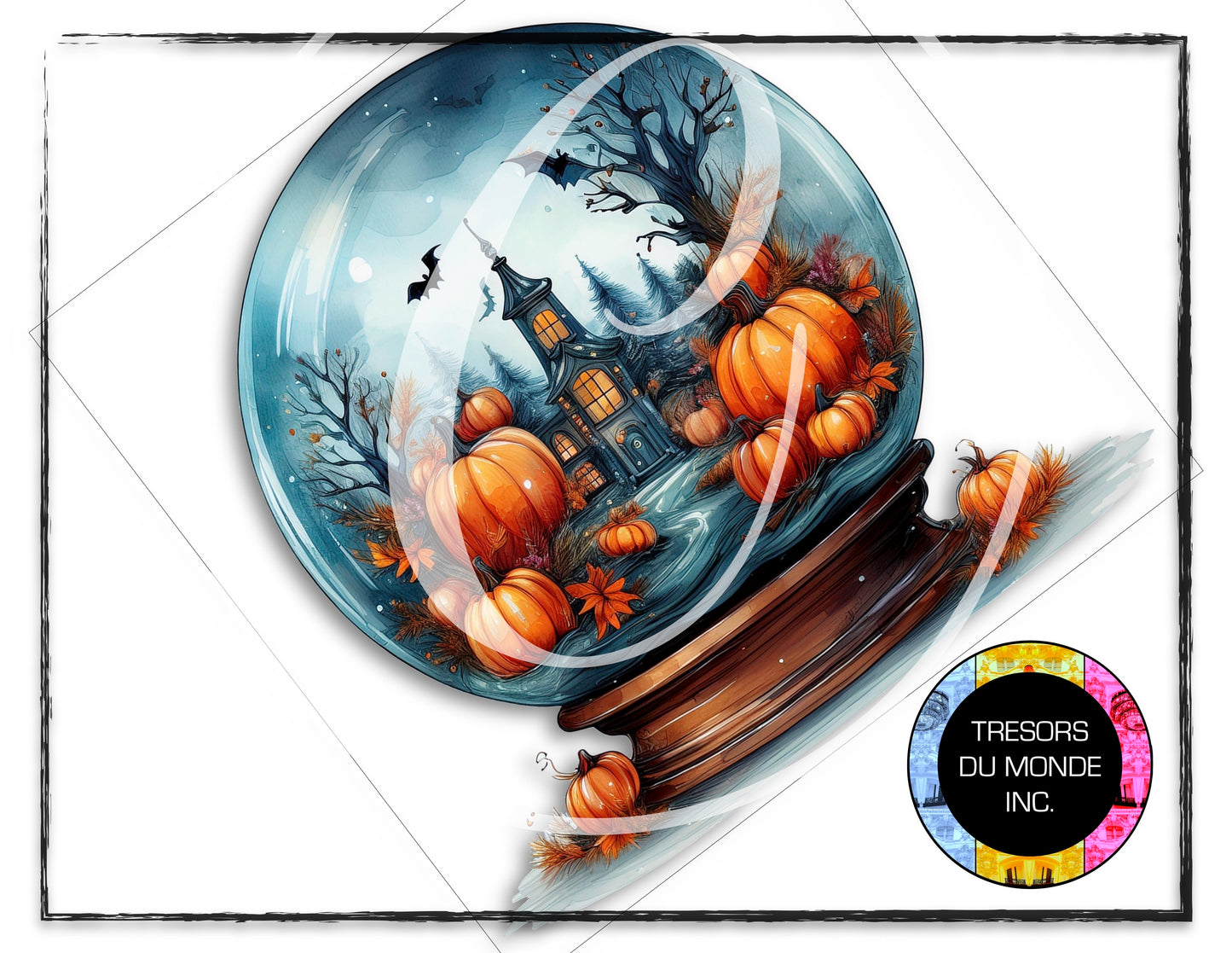 Snow globe - Halloween decor - High resolution digital solo images