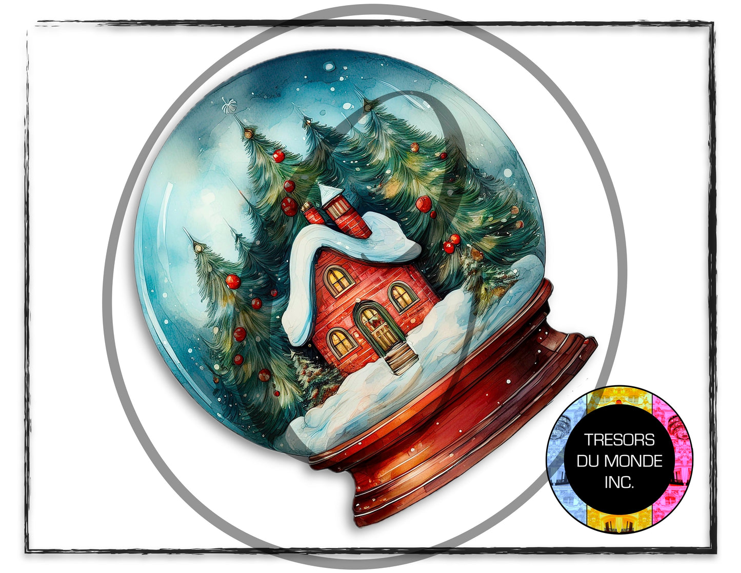 Christmas snow globe - High resolution digital solo images