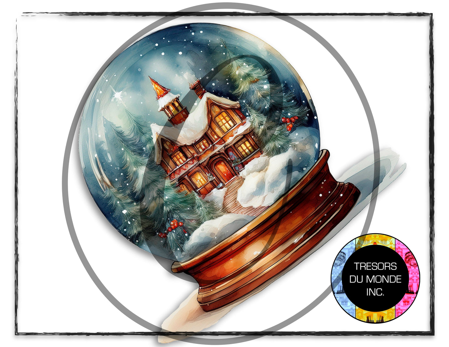 Christmas snow globe - High resolution digital solo images