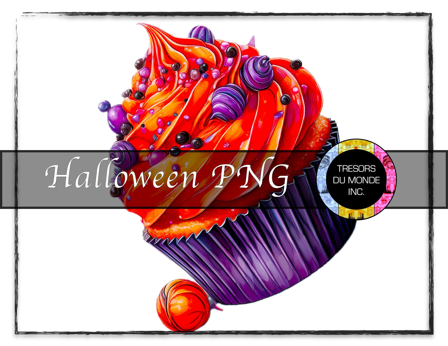 Candy Cupcake - Grunge Halloween madness - High resolution digital solo image