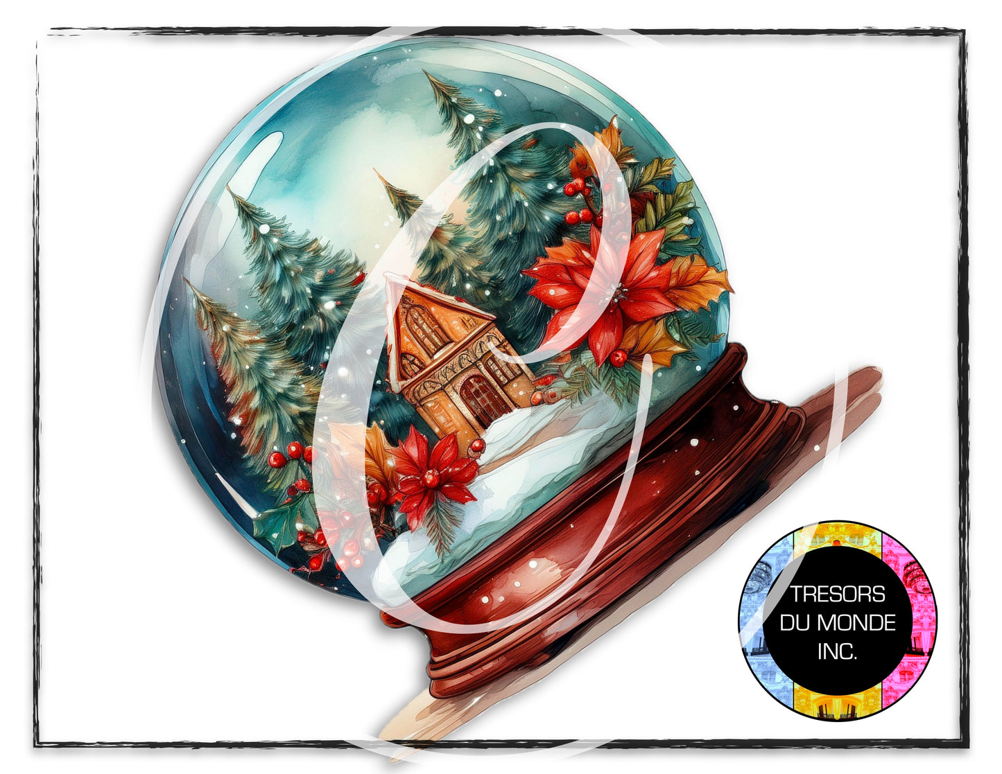 Christmas snow globe - High resolution digital solo images