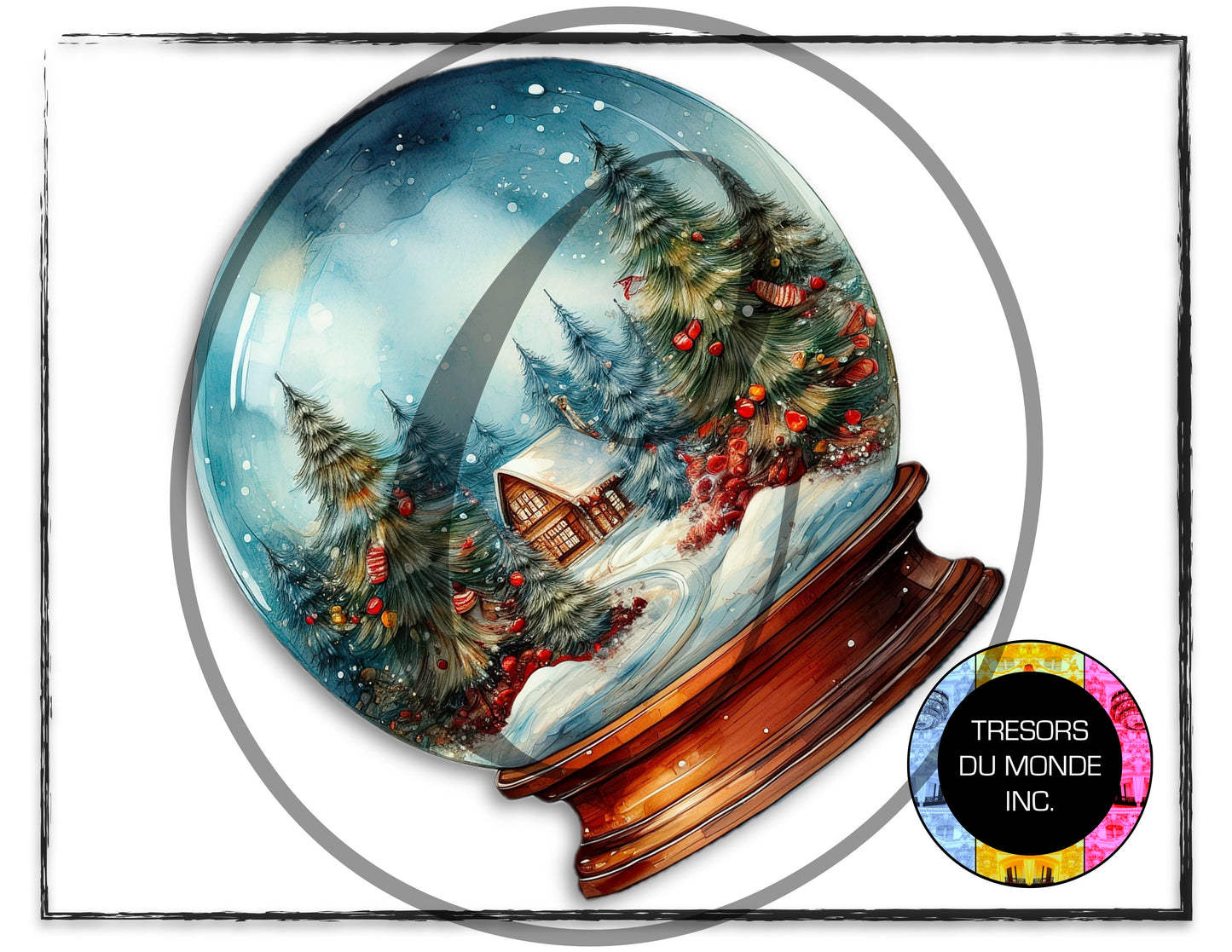 Christmas snow globe - High resolution digital solo images