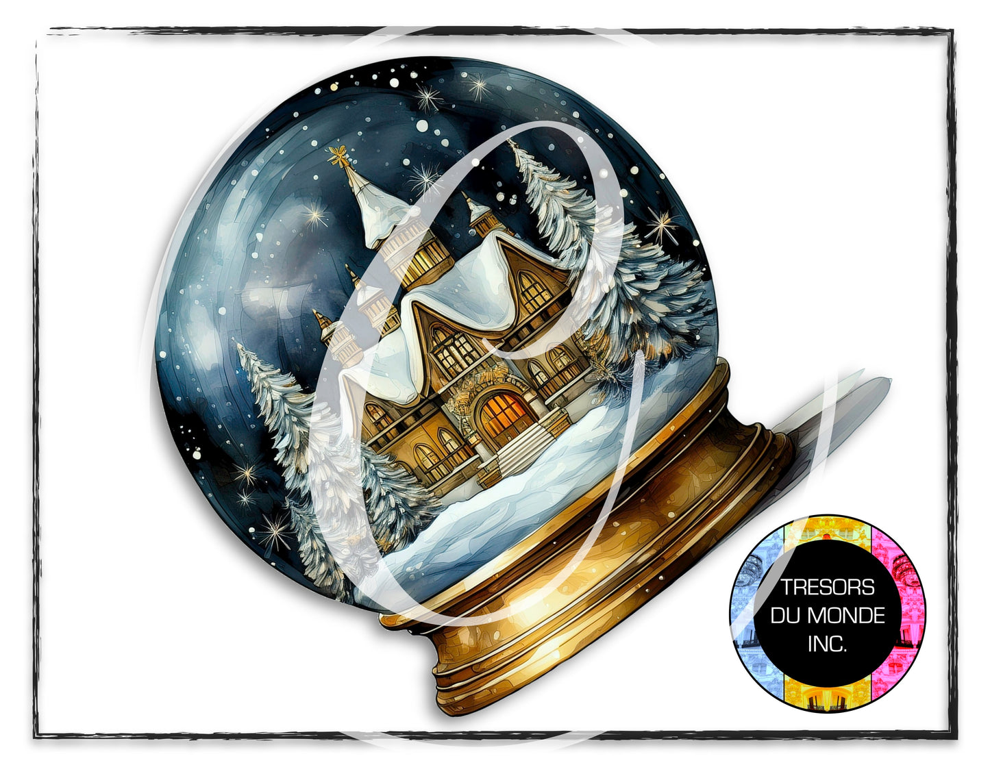 Christmas snow globe - High resolution digital solo images