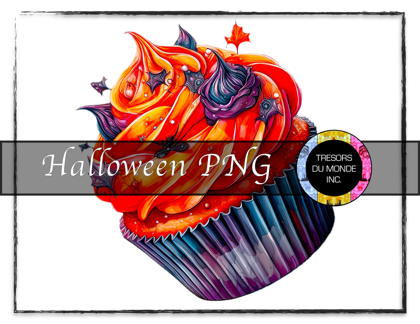 Bug cupcake - Grunge Halloween madness - High resolution digital solo image