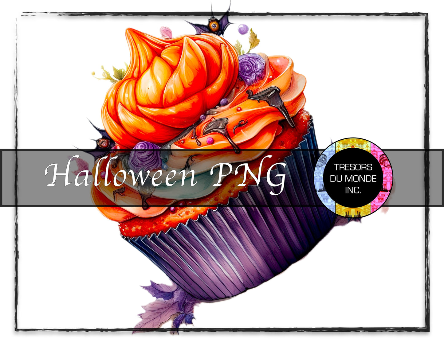 Goowy cupcake - Grunge Halloween madness - High resolution digital solo image