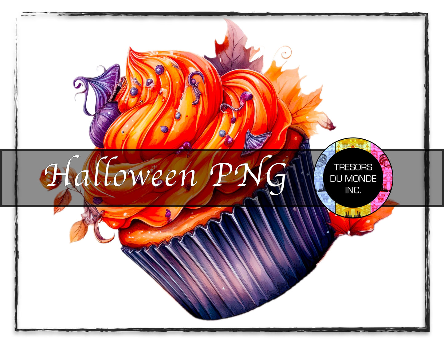 Leafy Cupcake - Grunge Halloween madness - High resolution digital solo image