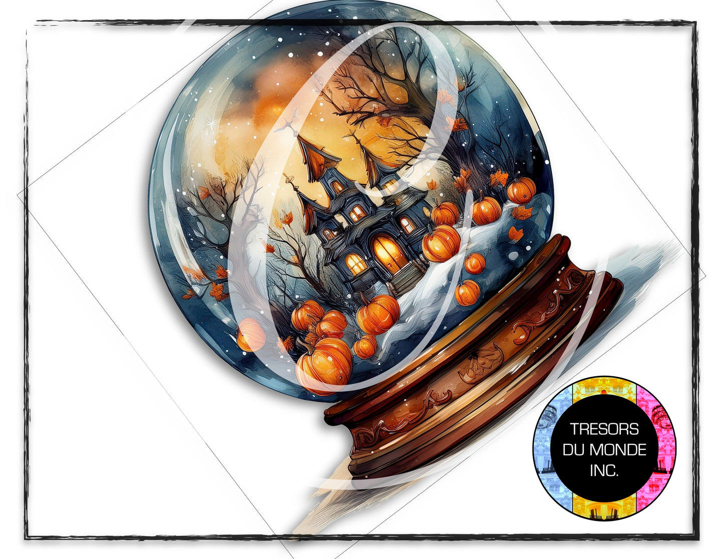 Snow globe - Halloween decor - High resolution digital solo images