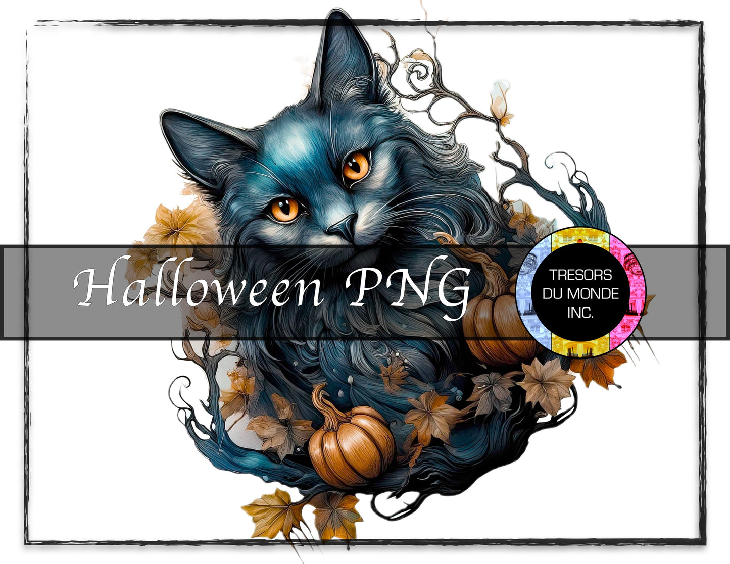 Black cat - Grunge Halloween madness - High resolution digital solo image