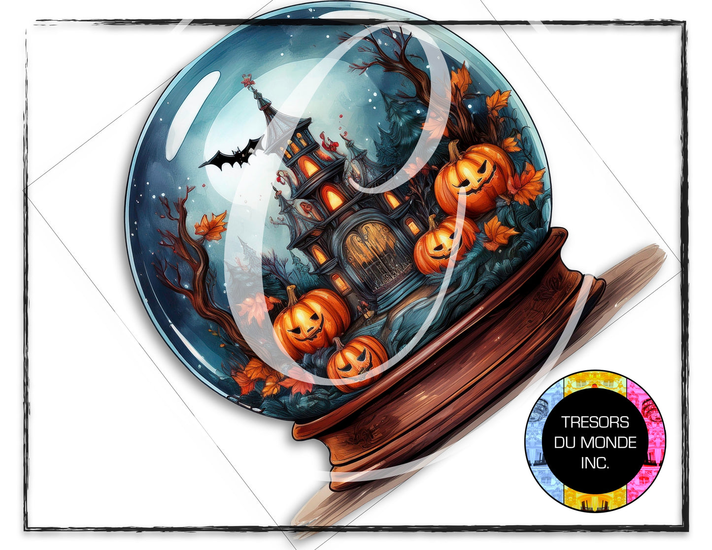 Snow globe - Halloween decor - High resolution digital solo images