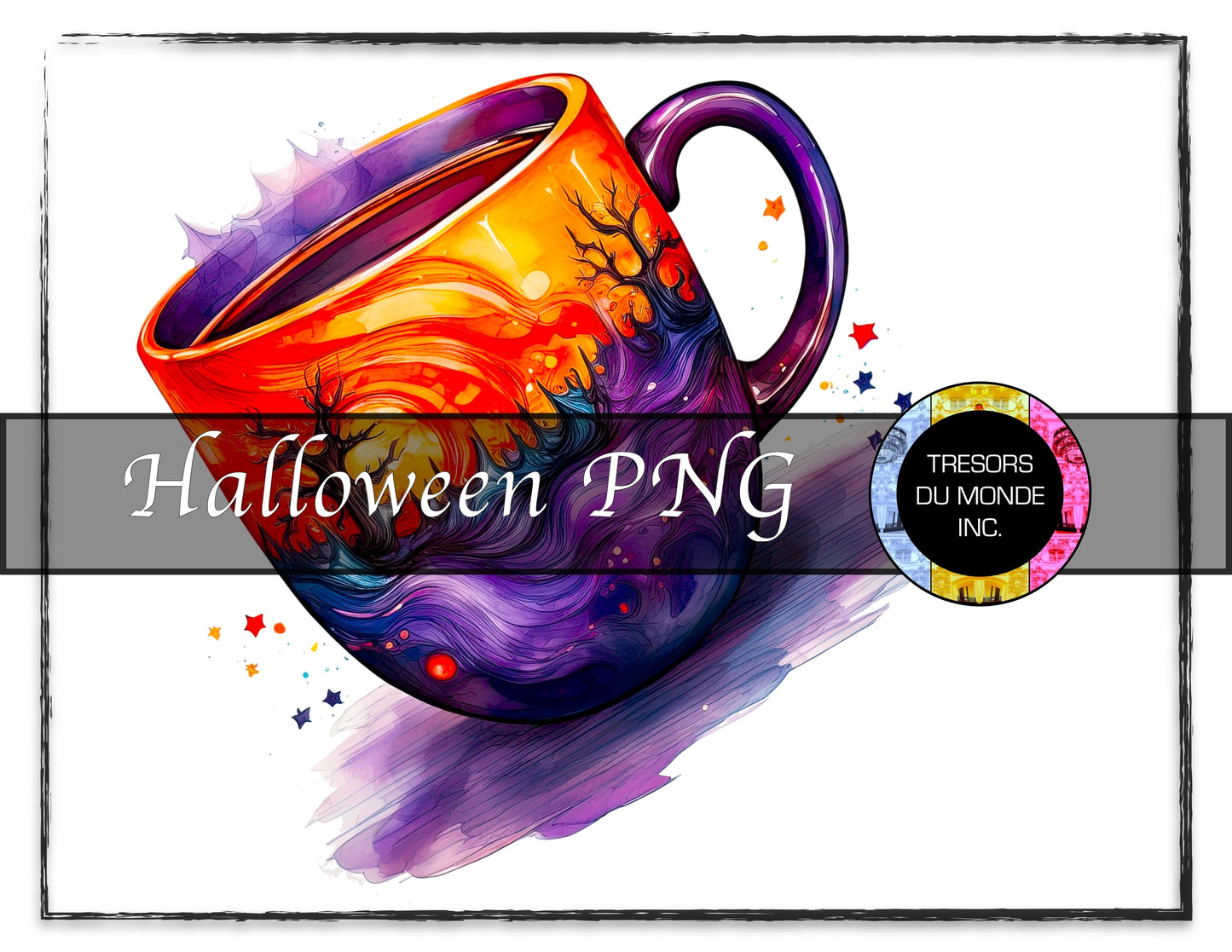 Psychedelic cup - Grunge Halloween madness - High resolution digital solo image