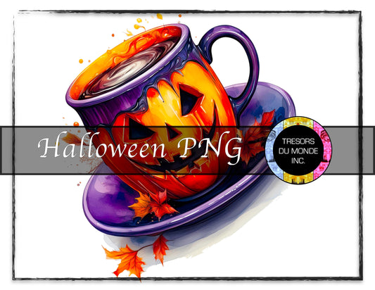 Pumpkin potion cup - Grunge Halloween madness - High resolution digital solo image