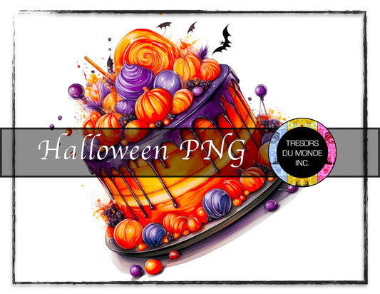 Spooky candy cake - Grunge Halloween madness - High resolution digital solo image