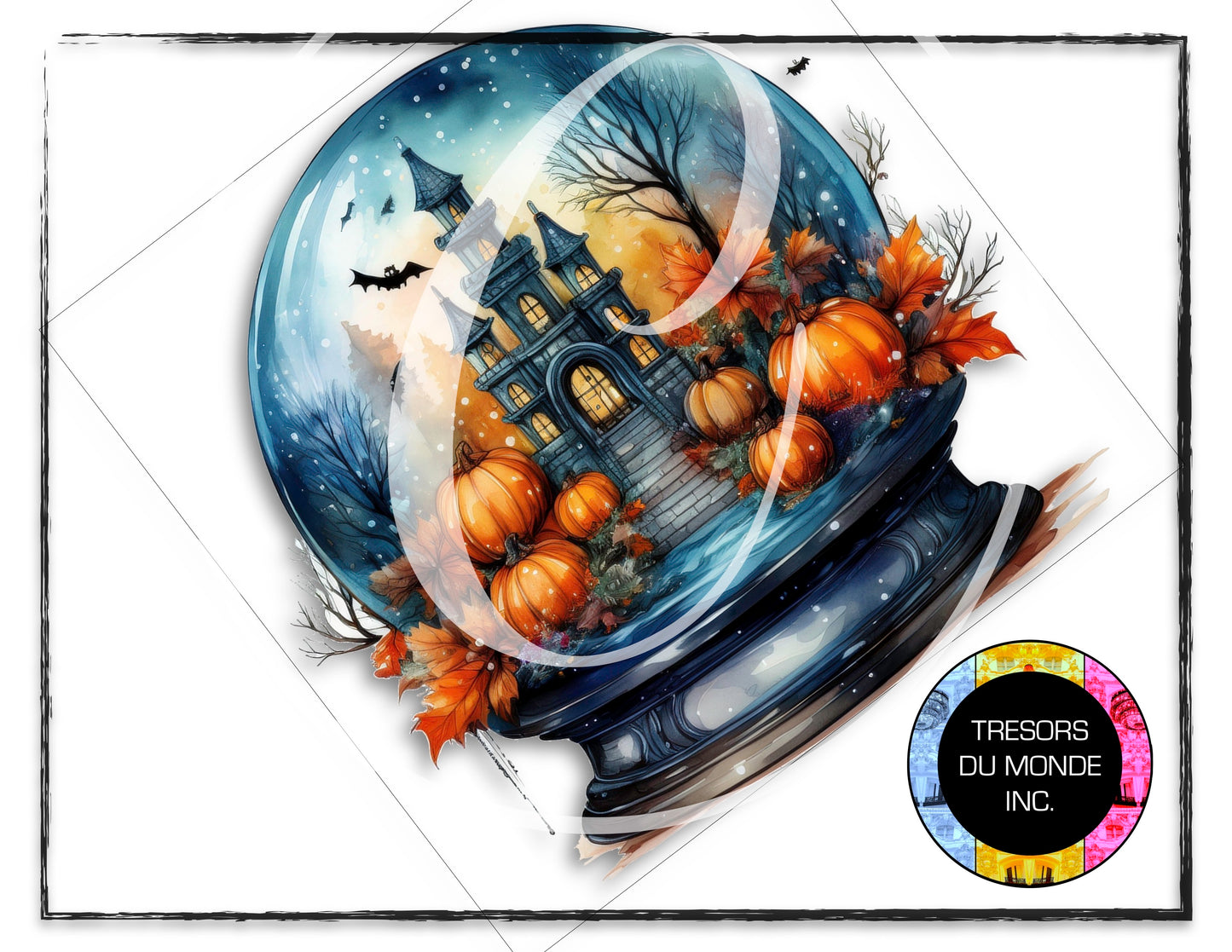 Snow globe - Halloween decor - High resolution digital solo images