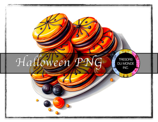 Marbled chocolate cream cookies - Grunge Halloween madness - High resolution digital solo image