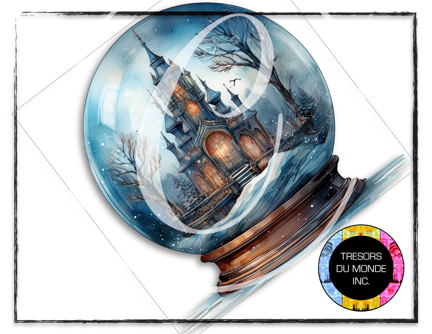 Snow globe - Halloween decor - High resolution digital solo images