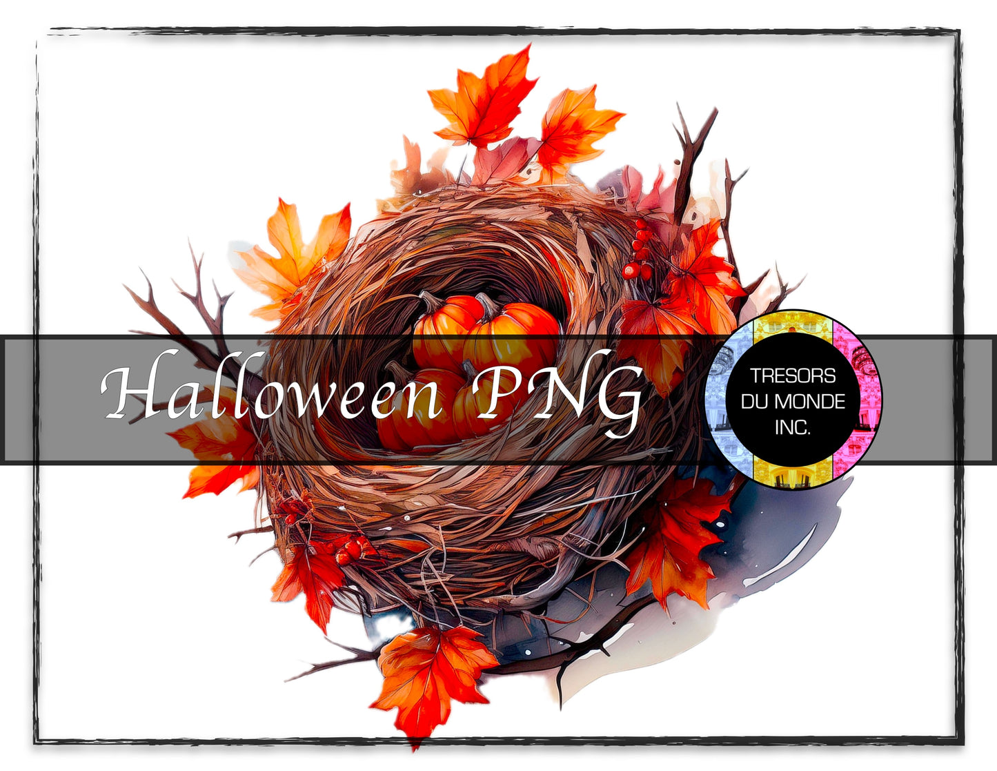 Nest of pumpkins - Grunge Halloween madness - High resolution digital solo image