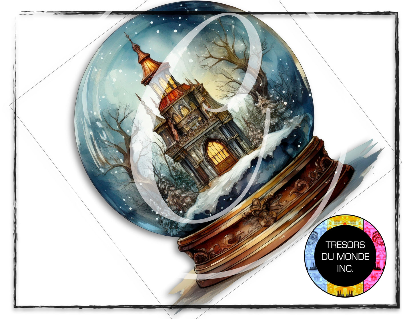 Snow globe - Halloween decor - High resolution digital solo images