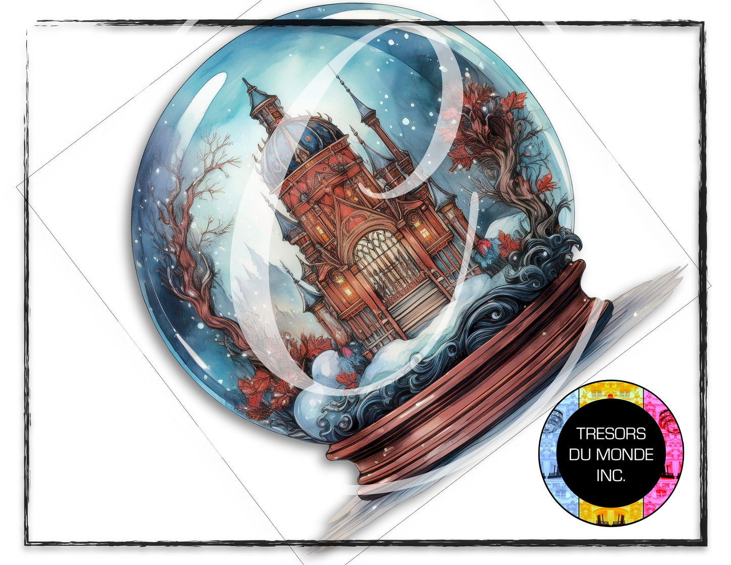 Snow globe - Halloween decor - High resolution digital solo images