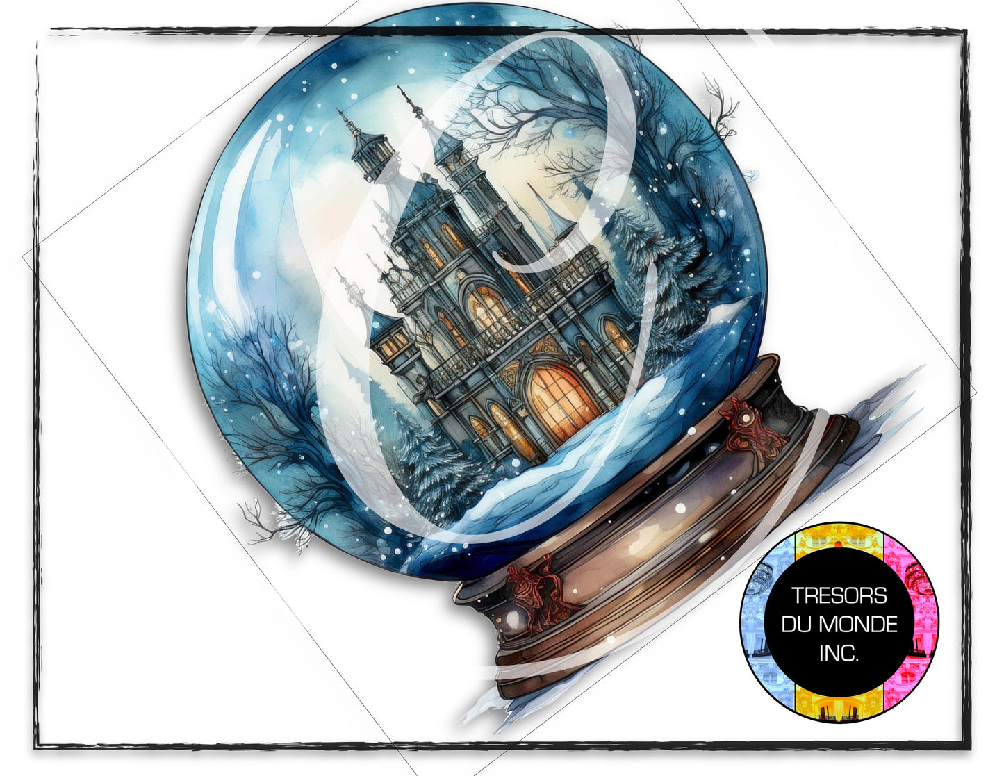 Snow globe - Halloween decor - High resolution digital solo images