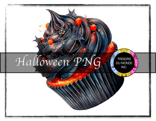 Black Cupcake - Grunge Halloween madness - High resolution digital solo image