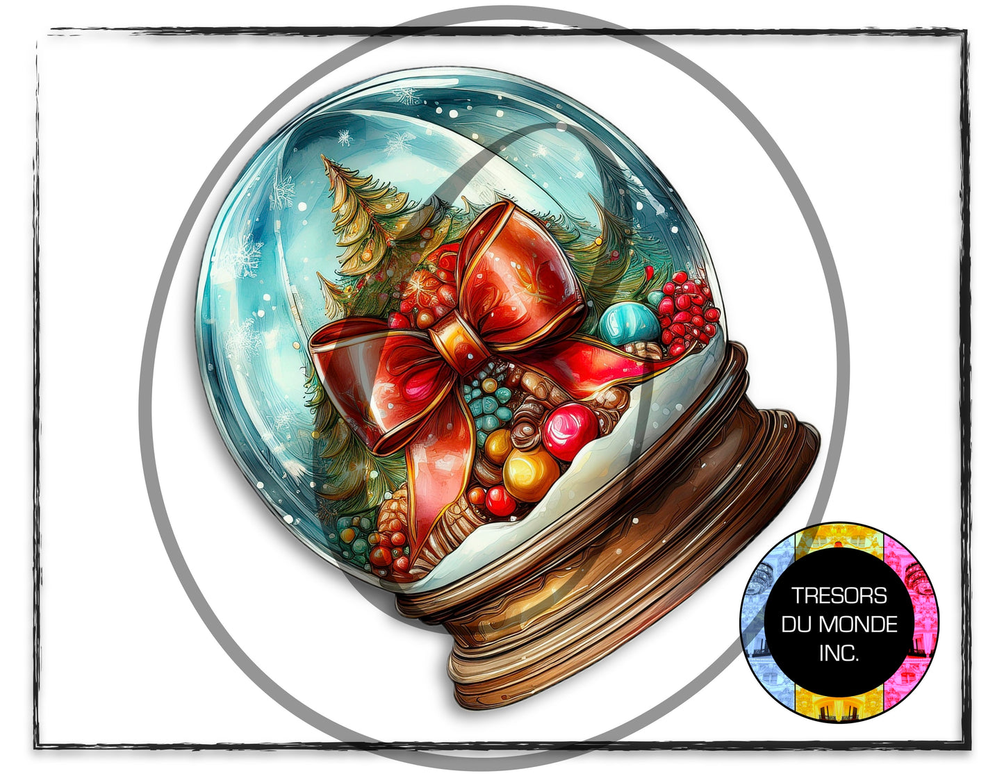 Christmas snow globe - High resolution digital solo images