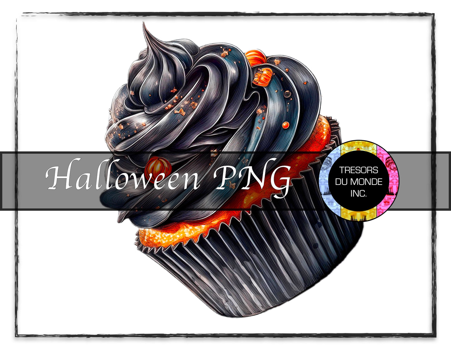 Tar Cupcake - Grunge Halloween madness - High resolution digital solo image