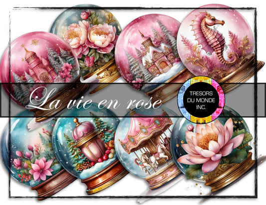 La vie en rose - Snow globe - High resolution digital solo images